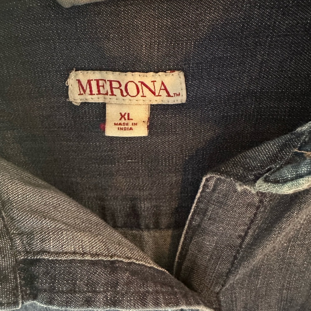 Merona Dark Blue Casual Shirt Dress